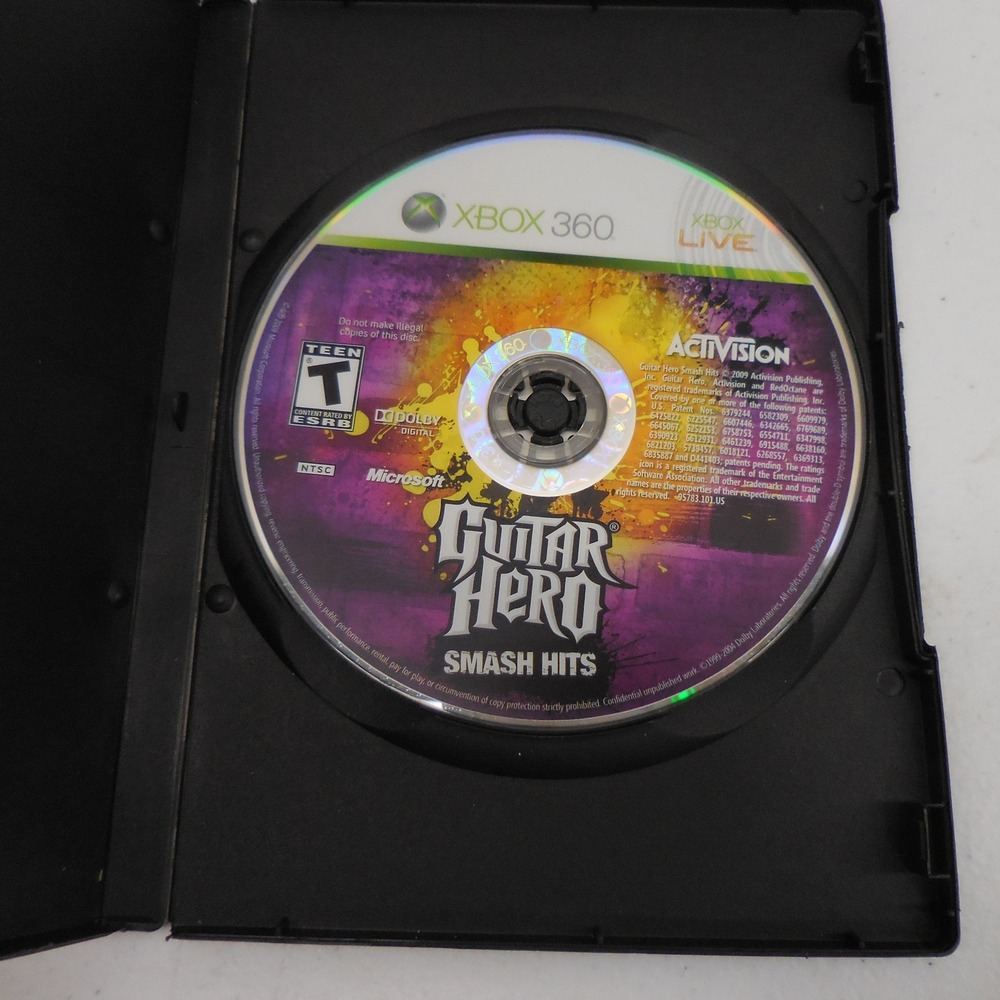 Guitar Hero Smash Hits Microsoft Xbox 360 Activision Rhythm Band Game Disc